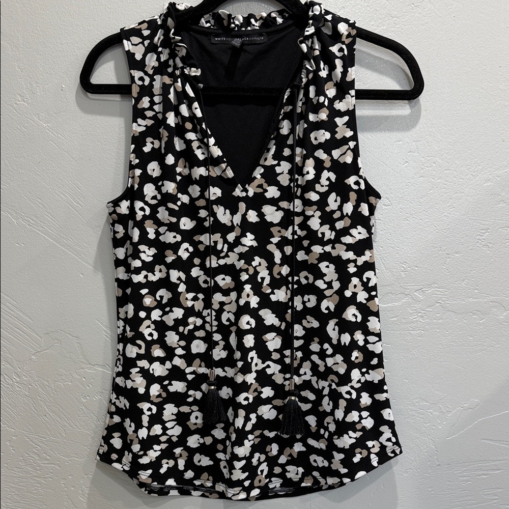 White House Black Market Floral Sleeveless Blouse